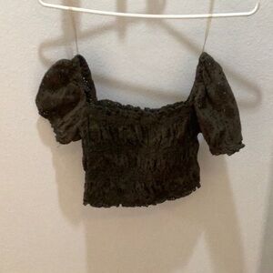 Green Ruffled Halter Top